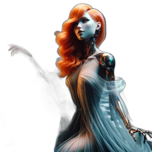 dress, fantasy art, concept art, comic book art, photorealistic, blue, dark, woman transparent PNG cut-out