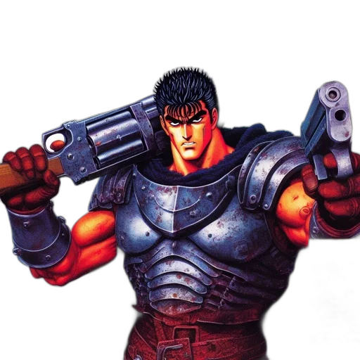 weapon, sword, robot, face, concept art, pixel art, comic book art, 3d render transparent PNG cut-out