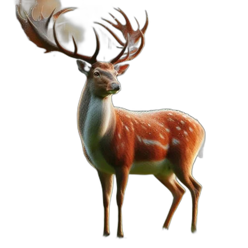 animal, creature, crown, staff, 3d render, concept art, photorealistic, fantasy art transparent PNG cut-out