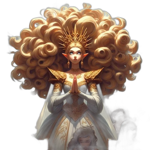 crown, hair, mask, dress, concept art, fantasy art, pixel art, watercolor transparent PNG cut-out