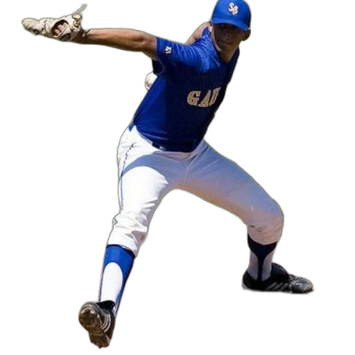 baseball, player, blue, uniform, pitching, ball transparent PNG cut-out