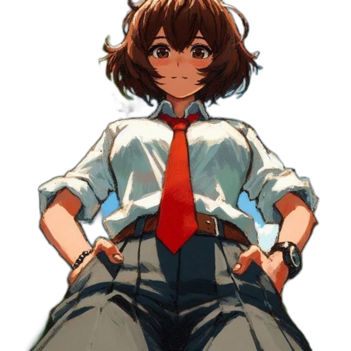 staff, dress, jacket, face, anime, pixel art, concept art, cartoon transparent PNG cut-out