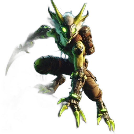 dragon, creature, staff, weapon, concept art, 3d render, fantasy art, green transparent PNG cut-out