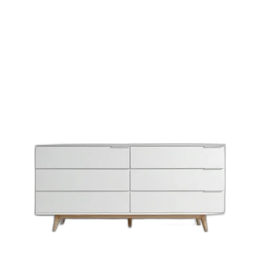 furniture, 3d render, earth tones, monochrome, white, minimalist, dresser, simple transparent PNG cut-out