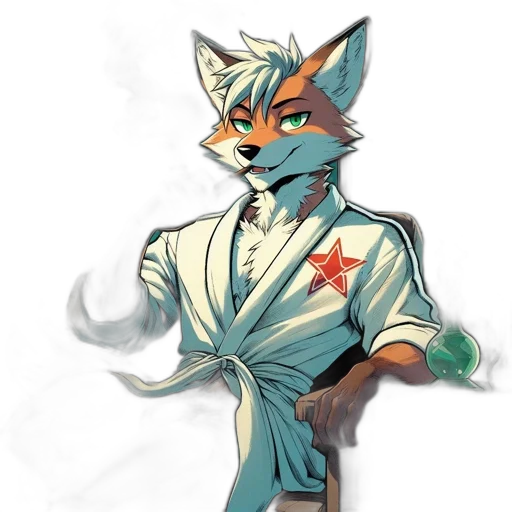 staff, jacket, concept art, watercolor, fantasy art, pixel art, blue, colorful transparent PNG cut-out