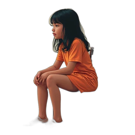 dress, furniture, face, photorealistic, 3d render, concept art, oil painting, girl transparent PNG cut-out