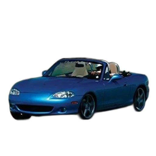 car, 3d render, photorealistic, concept art, blue, mazda, mx-5, miata transparent PNG cut-out