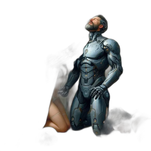 robot, creature, mask, concept art, comic book art, fantasy art, 3d render, outer space transparent PNG cut-out