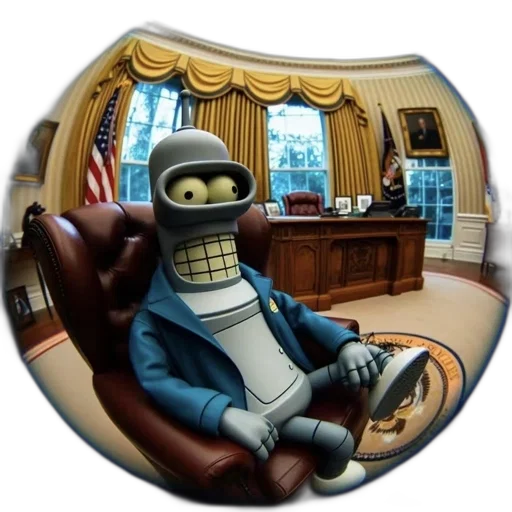 robot, mask, furniture, creature, cartoon, 3d render, concept art, fisheye-view transparent PNG cut-out