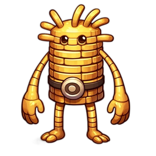 creature, robot, animal, staff, pixel art, concept art, 3d render, fantasy art transparent PNG cut-out