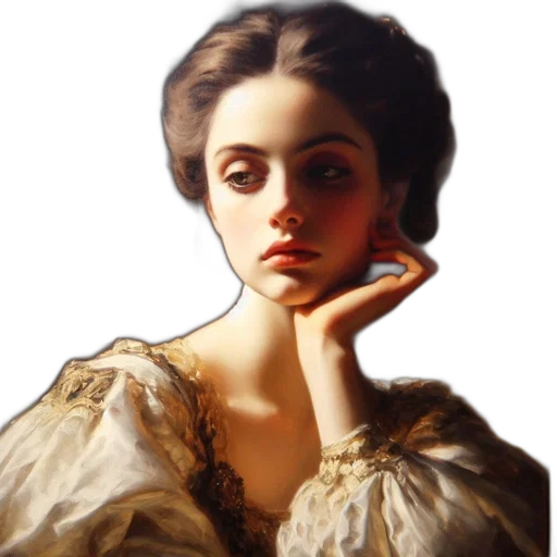 face, dress, jewelry, crown, oil painting, photorealistic, fantasy art, concept art transparent PNG cut-out