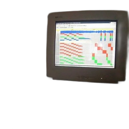pixel art, vaporwave, vintage, computer, monitor, displays, colorful, spreadsheet transparent PNG cut-out