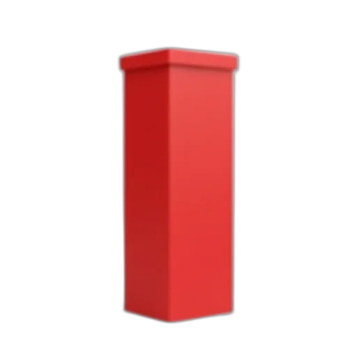 furniture, 3d render, pixel art, photorealistic, red, pillar, box, white transparent PNG cut-out