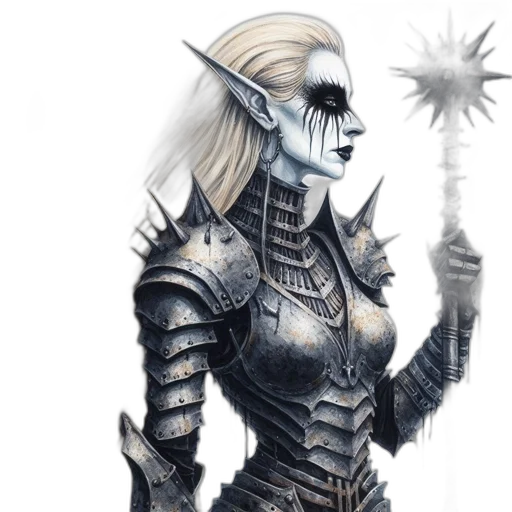 staff, mask, fantasy art, concept art, comic book art, pixel art, monochrome, armored transparent PNG cut-out