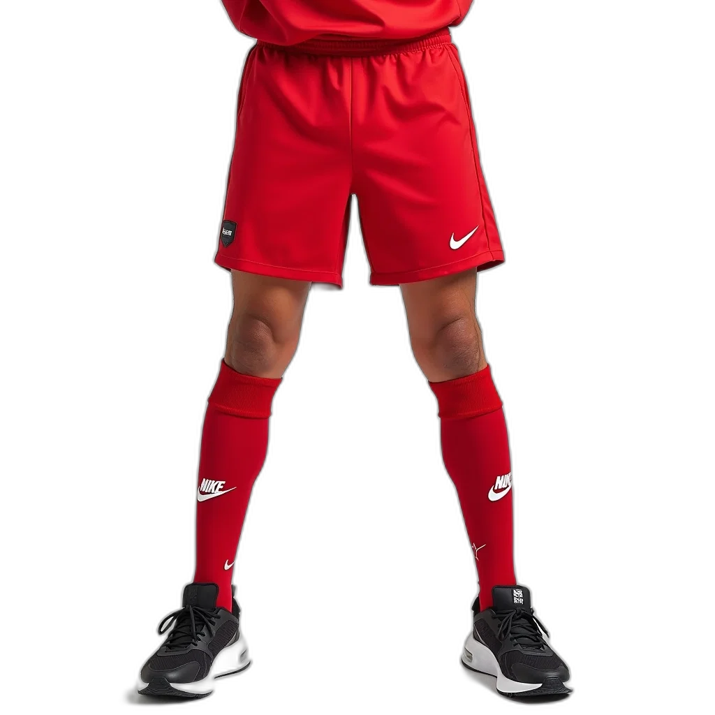 staff, red, person, standing, their, legs, apart, wearing transparent PNG cut-out