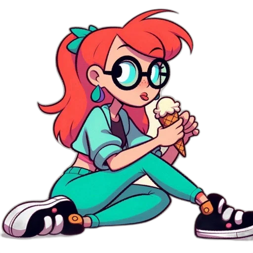food, jacket, staff, cartoon, concept art, pixel art, vaporwave, neon lights transparent PNG cut-out
