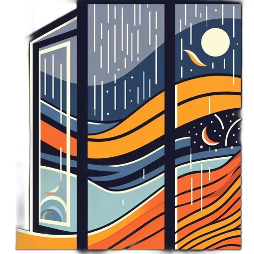 umbrella, building, jacket, dress, concept art, pixel art, cartoon, rain transparent PNG cut-out