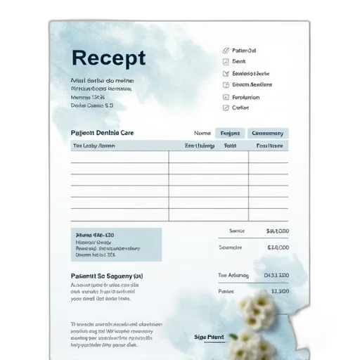 receipt, payment, dental, care, services, displayed, includes, space transparent PNG cut-out