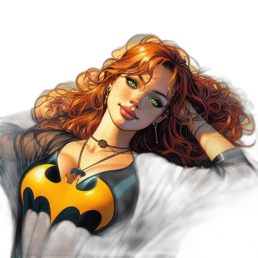 jewelry, comic book art, fantasy art, concept art, cartoon, golden, woman, auburn transparent PNG cut-out