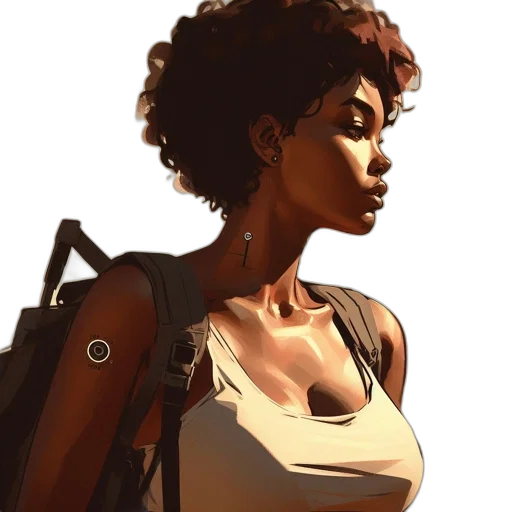 robot, dress, face, concept art, comic book art, cyberpunk, photorealistic, earth tones transparent PNG cut-out
