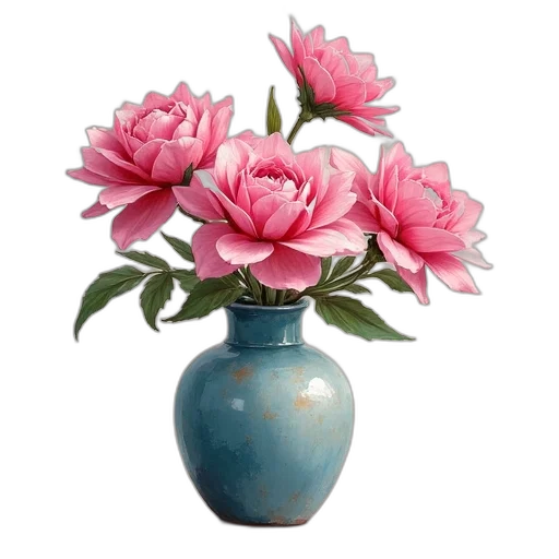 flower, crown, photorealistic, oil painting, 3d render, watercolor, pastel, blue transparent PNG cut-out