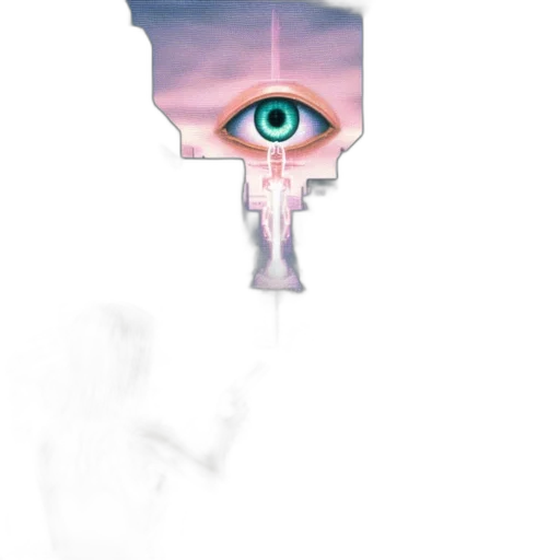 face, mask, robot, creature, vaporwave, concept art, watercolor, cyberpunk transparent PNG cut-out