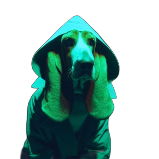 jacket, animal, creature, mask, vaporwave, 3d render, cyberpunk, concept art transparent PNG cut-out