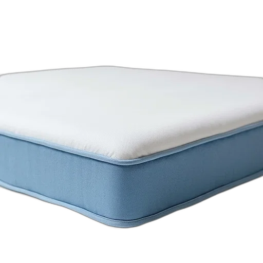blue, close-up, view, mattress, white, striped, border, has transparent PNG cut-out