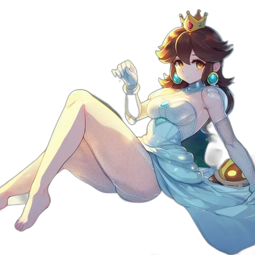 crown, dress, staff, sword, concept art, fantasy art, anime, watercolor transparent PNG cut-out