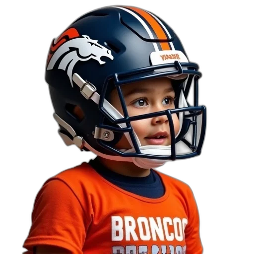 denver, broncos, toddler, football, helmet, shirt transparent PNG cut-out
