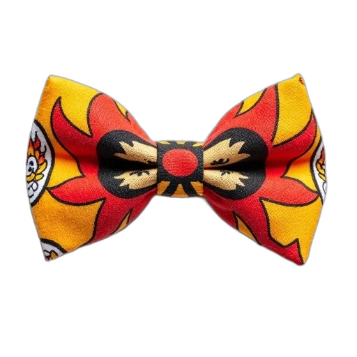 mask, colorful, patterned, bow, tie, cartoon, character, design transparent PNG cut-out
