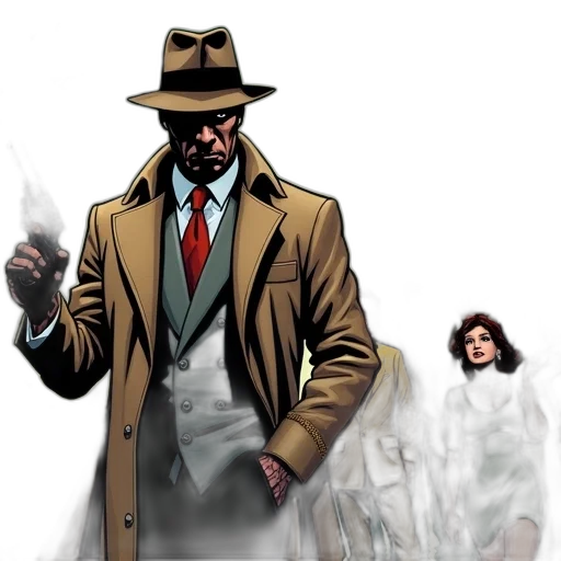 jacket, comic book art, concept art, comic, book, page, featuring, character transparent PNG cut-out