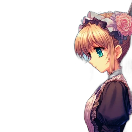 dress, flower, staff, crown, anime, pixel art, concept art, fantasy art transparent PNG cut-out