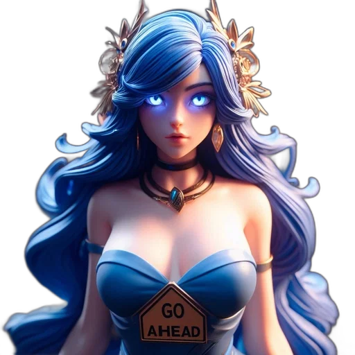 dress, crown, jewelry, fantasy art, anime, concept art, pixel art, blue transparent PNG cut-out