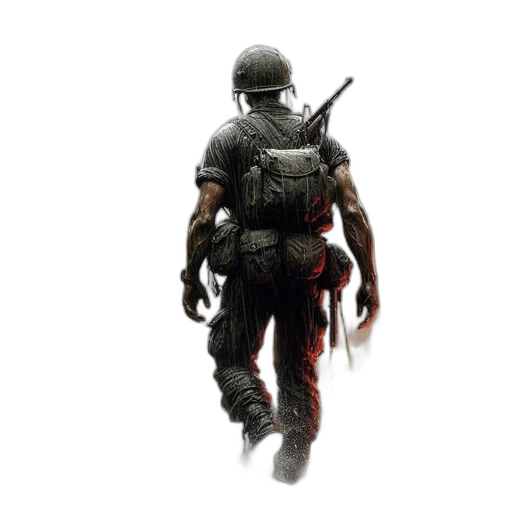 weapon, concept art, pixel art, 3d render, comic book art, red, soldier, stands transparent PNG cut-out