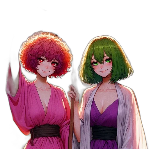 dress, hair, anime, concept art, fantasy art, pixel art, fire, green transparent PNG cut-out