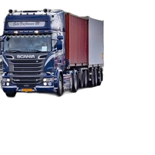 three, scania, trucks, driving, road, cloudy, sky, background transparent PNG cut-out