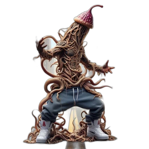 creature, staff, hat, concept art, fantasy art, 3d render, unusual, being transparent PNG cut-out