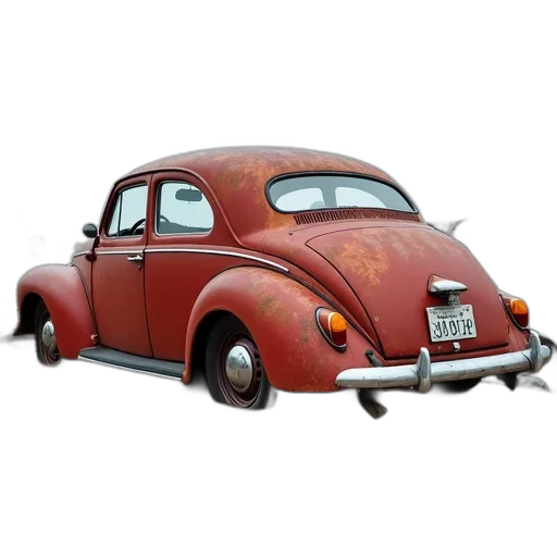 car, animal, 3d render, photorealistic, concept art, rusty, old, faded transparent PNG cut-out