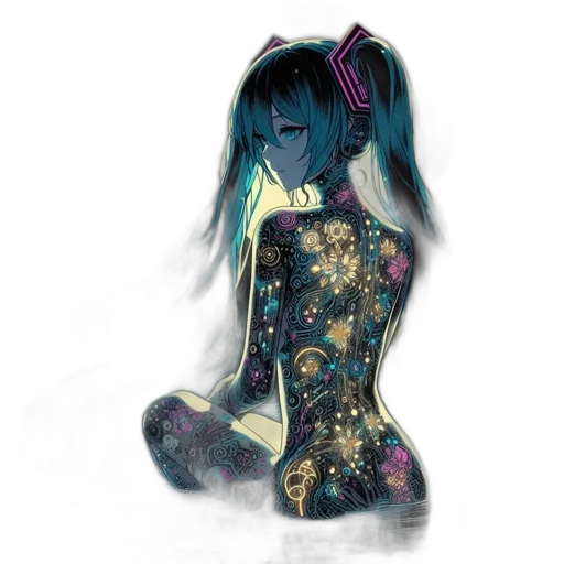 dress, mask, robot, jacket, anime, concept art, fantasy art, pixel art transparent PNG cut-out