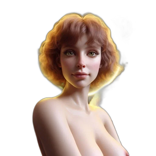 face, dress, robot, hair, photorealistic, fantasy art, concept art, 3d render transparent PNG cut-out