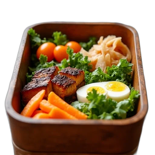 food, 3d render, photorealistic, bento transparent PNG cut-out