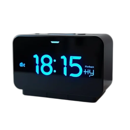 modern, digital, clock, sleek, black, design, large, display transparent PNG cut-out