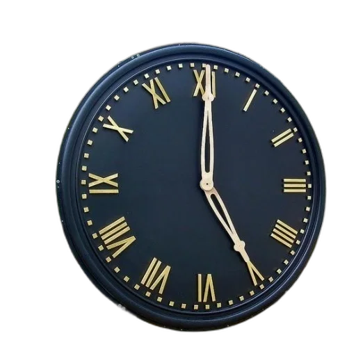 jewelry, 3d render, photorealistic, large, black, clock, roman, numerals transparent PNG cut-out