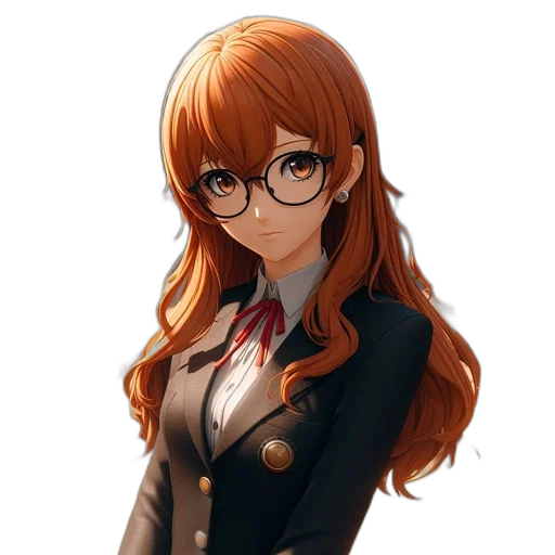 staff, jacket, crown, face, anime, cartoon, pixel art, photorealistic transparent PNG cut-out
