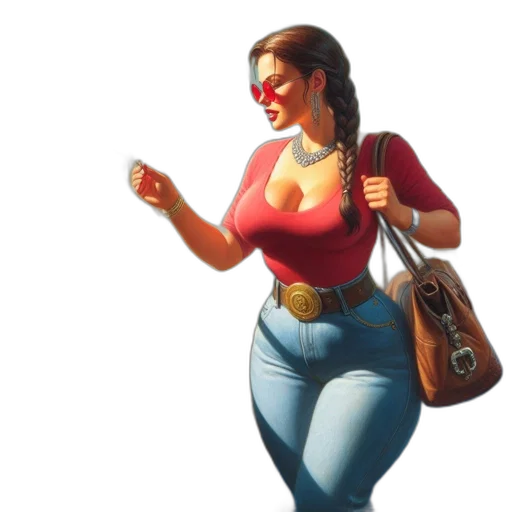 jewelry, comic book art, concept art, 3d render, photorealistic, red, woman, top transparent PNG cut-out