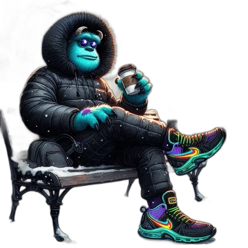 shoes, jacket, concept art, 3d render, photorealistic, comic book art, outer space, snow transparent PNG cut-out