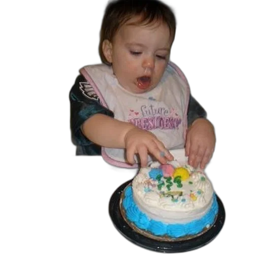baby, high, chair, reaching, birthday, cake transparent PNG cut-out