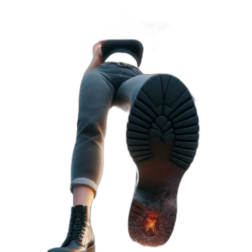 shoes, weapon, staff, creature, concept art, 3d render, cyberpunk, photorealistic transparent PNG cut-out
