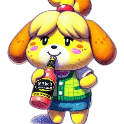 bottle, food, animal, jacket, pixel art, concept art, 3d render, watercolor transparent PNG cut-out